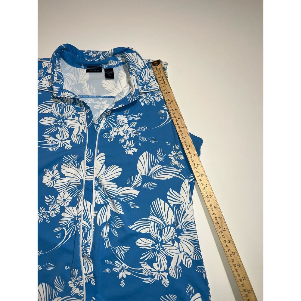 IZOD women’s x-tra dry sleeveless blue & white top - Picture 4 of 12
